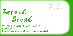 patrik sisak business card